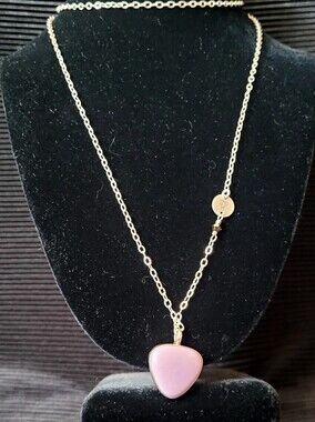 Hillberg & Berk 925 Necklace With A Triangle Pink Stone 34"